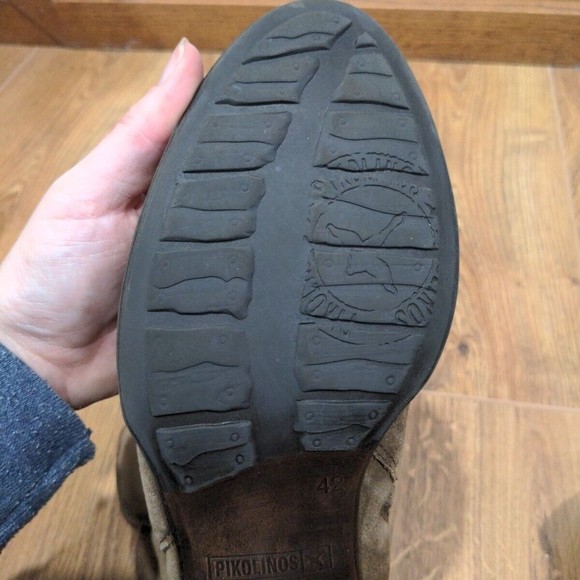 Pikolinos Women's Size 42 EU Ankle Buckle Booties Suede Leather Tan Slouchy Zip - Picture 8 of 13